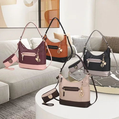 Vista 7 de MKF Collection Bolso de hombro para mujer, cartera con asa superior
