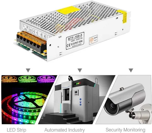 Vista 2 de BTF-LIGHTING AC100-240V a DC5V20A Máx100W Dispositivo Transformador Adaptador Convertidor de Fuente de Alimentación de Conmutación para Tira