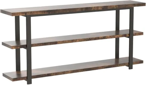 Vista 5 de VANOMi Mesa consola extra larga de 70.8 pulgadas para entrada, mesa de pasillo estrecha, mesa de sofá de madera con estantes de almacenamiento de 3