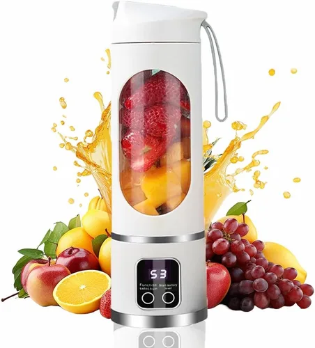 Vista 13 de Portable Blenders Bottles for Shakes and Smoothies, USB Rechargeable 1500mah Battery 3 Speed Cooking Machine with Display, 450ML Electric Juicer Cup