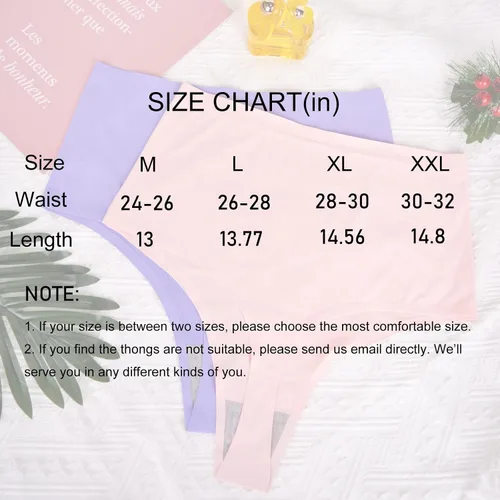 Vista 5 de Bolivelan High Waist Thongs Seamless Stretch Comfortable Cool Panties