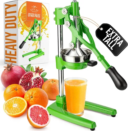 Vista 28 de Zulay Kitchen - Exprimidor de hierro fundido, exprimidor manual naranja, prensa de cítricos, color negro 01 - negro