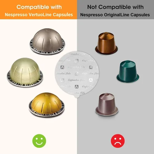Vista 6 de Aieve 120 tapas de sellado de papel de aluminio para cápsulas Nespresso reutilizables Vertuo compatibles con cápsulas recargables Nespresso