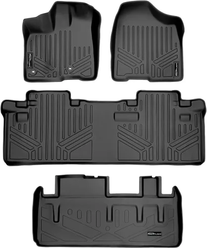 Vista 23 de MAXLINER - Juego de tapetes de piso de ajuste personalizado de 3 filas para Toyota Sienna 2011-2012
