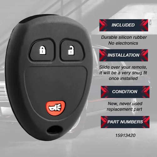 Vista 4 de Funda protectora para llavero remoto que se ajusta a Buick, Cadillac, Chevy, GMC, Pontiac, Saturn