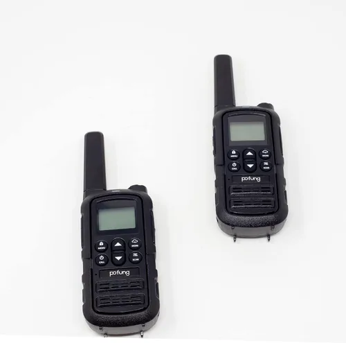 Vista 4 de Radio bidireccional recargable de mano CT23-GF1 Walkie Talkie FRS de 22 canales VOX (paquete de 2) NOAA incorporado (negro clásico)