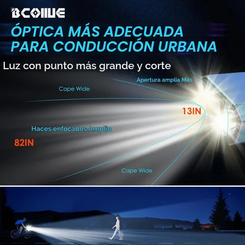 Vista 2 de Bike Headlight,Ultra-Bright Continuous Output,360° Rotation,Long Battery Life, Rechargeable & IP64 Waterproof Bicycle Lights Front and Rear