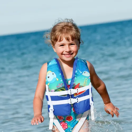 Vista 7 de Chaleco de natación para niños pequeños, flotador de piscina para niños, flotador de natación para niños de 20 a 70 libras, chaleco flotante