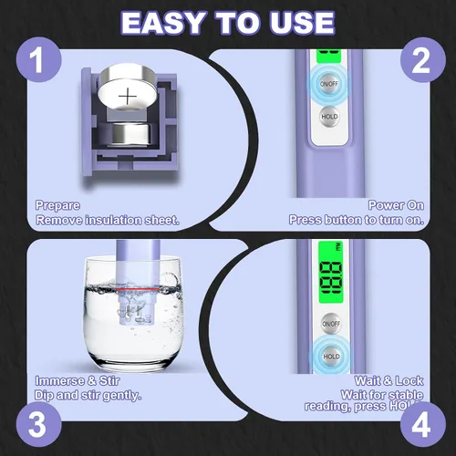 Vista 4 de 2025 Nuevo Testador de Agua para Agua Potable – Testador de Calidad de Agua Preciso y Confiable 0-9999 ppm para Agua Potable, Acuarios, Agua