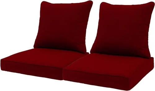 Vista 11 de QILLOWAY Juego de cojines de poliéster para sillas de exterior, cojines de exterior para muebles de patio, todo tipo de clima. Gris carbón/negro