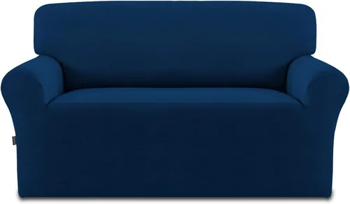 Vista 12 de Easy-Going Funda Elástica de Vellón Extensible para Sofá con Spandex Antideslizante, Protector de Muebles Suave y Lavable sin Brazos con Parte Negro