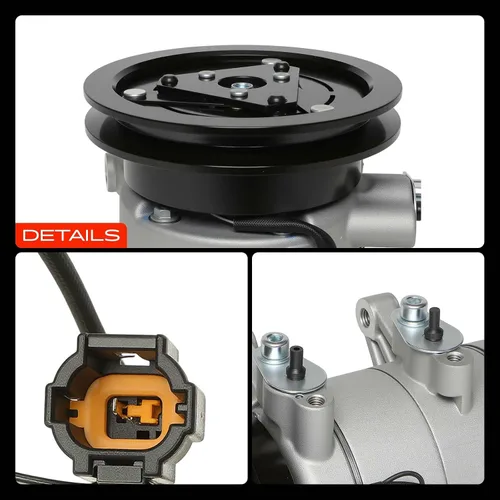 Vista 9 de A-Premium Compresor de aire acondicionado con embrague compatible con Nissan Frontier 2.4L 1998-2004, Xterra 2.4L 2000-2004, estilo DKV14C