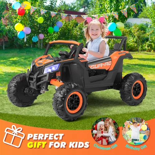 Vista 9 de JOYLDIAS Vehículo eléctrico todoterreno 4WD con batería de 12 V para niños, vehículo eléctrico 4x4 con 4 potentes motores, control remoto de 2.4 G