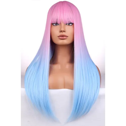 Vista 16 de BERON Pelucas negras de cabello largo liso con flequillo, para mujer, a la moda, resistente al calor, sintético, aspecto natural, para fiesta