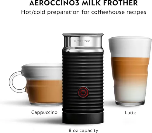 Vista 7 de Nespresso VertuoPlus - Máquina de café y espresso de De'Longhi con espumador de leche Aeroccino, color rojo cereza