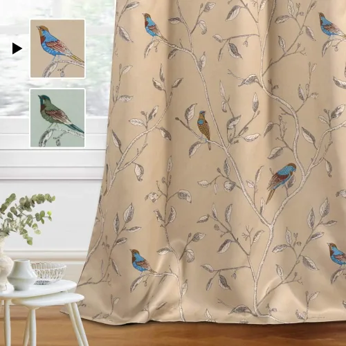 Vista 16 de H.VERSAILTEX Cortinas 100% opacas de 63 pulgadas de largo, juego de 2 paneles de cortinas estampadas con aislamiento térmico para dormitorio