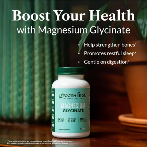 Vista 3 de Greens First Suplemento de glicinato de magnesio – puede apoyar la salud del corazón, la salud muscular y apoyar el metabolismo – Mejor tasa