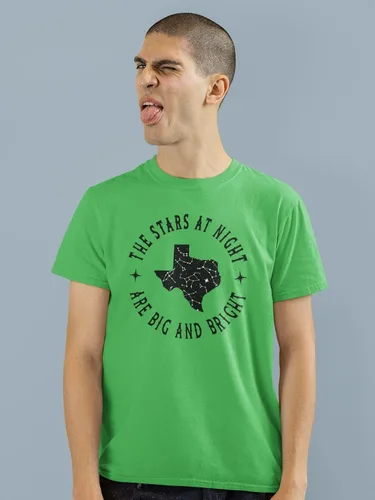 Vista 9 de Texas Stars at Night are Big and Bright Song Design Novelty Graphic Tee T-Shirt