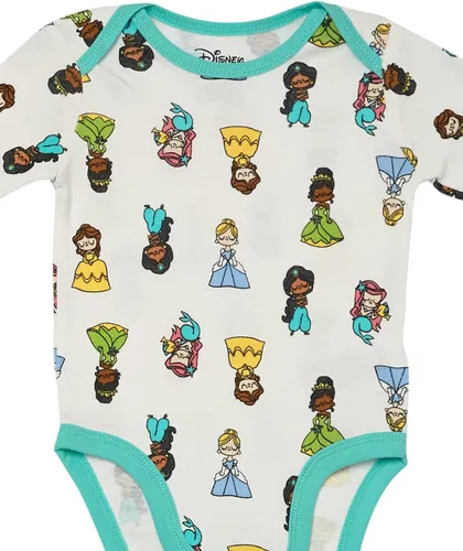 Vista 3 de Tienda Essentials Disney para bebés niñas Marvel Star Wars Body de princesa de manga larga, paquete de 5