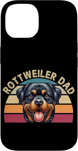 Vista 4 de Rottweiler Dad Rottie Father Dog Parent Father's Day Retro Case for iPhone 16