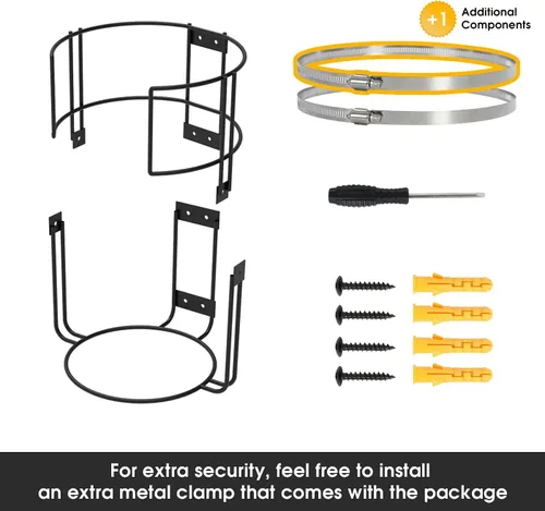 Vista 6 de J JACKCUBE DESIGN Soporte vertical de metal resistente para almacenamiento de bolas, soporte de bola organizador, montaje en pared o poste