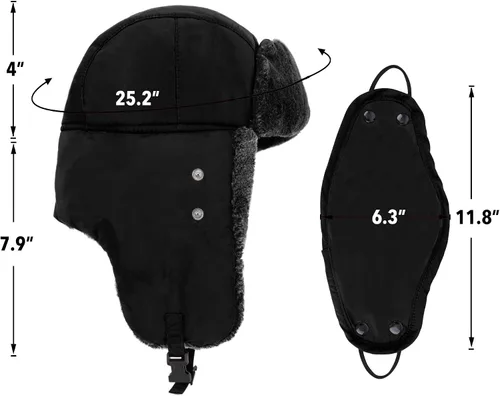 Vista 6 de Gorro trampero de piel sintética Ushanka con máscara facial resistente al viento