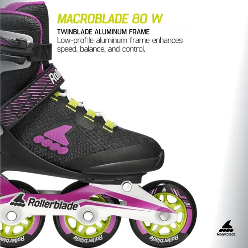 Vista 3 de Rollerblade Macroblade 80 - Patines en línea para adultos, para fitness, para mujer, patines Performance