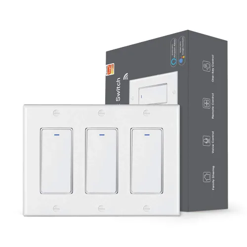 Vista 11 de MoesGo - Interruptor de luz inteligente con botón de pared, multicontrol, interruptores de luz WiFi de 2.4 GHz, requiere cable neutro, control