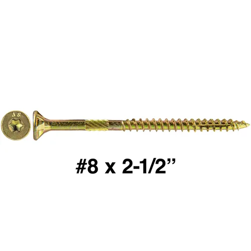 Vista 54 de 8 x 1 revestimiento exterior recubierto de bronce, tornillo de madera multiusos compatible con ACQ, cabeza plana Torx/Star Drive de 1 libra, 288