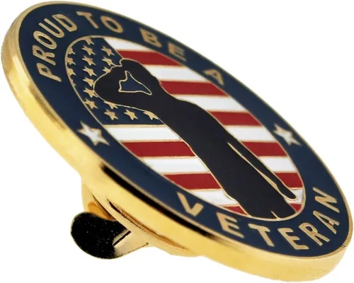 Vista 16 de PinMart Pin de veterano – Pin patriótico americano de solapa o sombrero – Orgulloso de ser retirado ejército, marina, fuerza aérea o cuerpo
