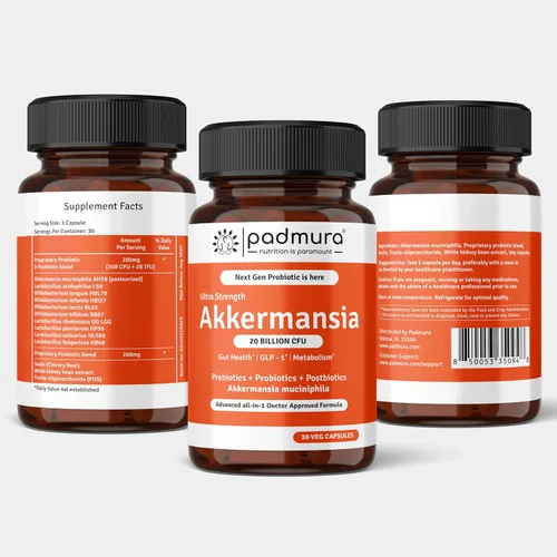 Vista 2 de Akkermansia Muciniphila - Suplemento probiótico - 20 mil millones de UFC 30 cápsulas vegetales Prebiótico + probiótico + mezcla postbiótica