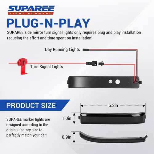 Vista 7 de SUPAREE Luces LED Switchback de Señal de Giro para Espejo Lateral Compatibles con Ford F150 2009-2014 2010-2014 Raptor, Lente Ahumado Ámbar