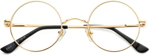 Vista 4 de Kursan Pequeñas gafas redondas claras sin prescripción del marco del círculo de los vidrios 01 Dorado