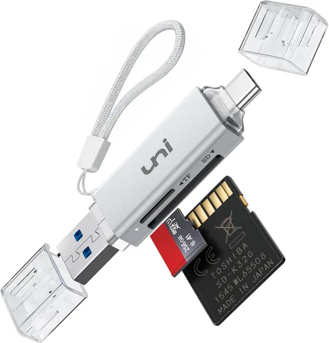 Vista 9 de uni Lector de tarjetas SD, adaptador USB C a tarjeta Micro SD de alta velocidad USB 3.0 con ranuras duales, lector de tarjetas de memoria
