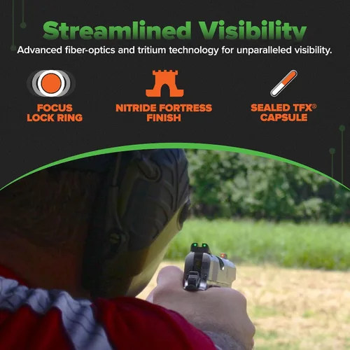 Vista 3 de Truglo TFX PRO - Mira de pistola, tritio brillante a prueba de golpes y vista nocturna de fibra óptica para pistolas, compacta, duradera y sin