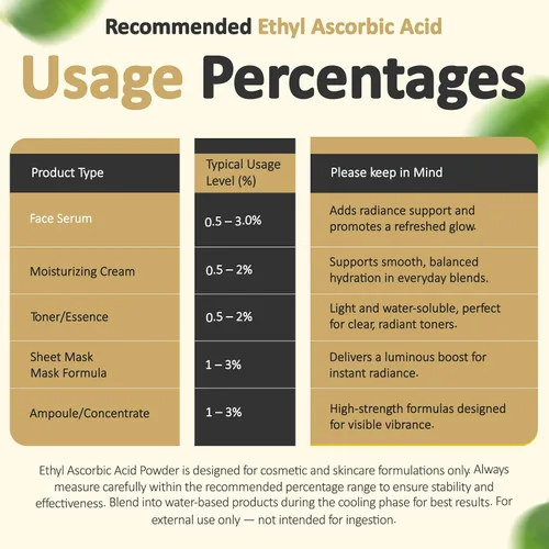 Vista 7 de Polvo de ácido ascórbico etílico y derivado estable de vitamina C que ayuda a absorber la vitamina C para la piel, mejorar el brillo de la piel