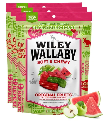 Vista 8 de Wiley Wallaby Original Fruits - Caramelo de regaliz suave y masticable