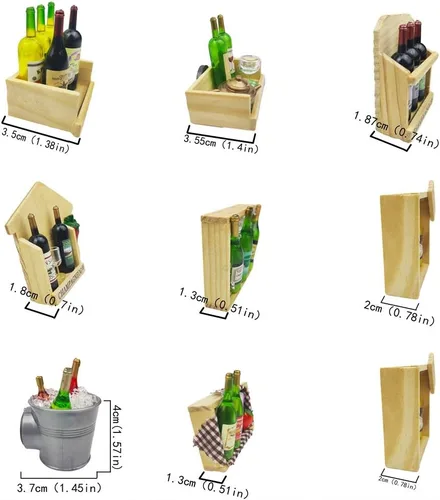Vista 5 de 10 unids/set creativo estereoscópico botella de vino serie nevera imán nevera etiqueta magnética Home Deco imán accesorios de cocina (madera)