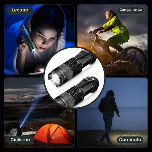 Vista 7 de Fumete 20 Piezas Linterna LED Mini 3 Modos Antorcha Táctica Pequeña Resistente al Agua Linterna de Bolsillo con Enfoque Ajustable Linterna Tipo