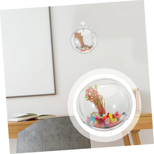 Vista 6 de Cuenco de peces de pared para colgar en la pared, cuencos de peces para centros de mesa, maceta hidropónica colgante, tanque de peces de pared