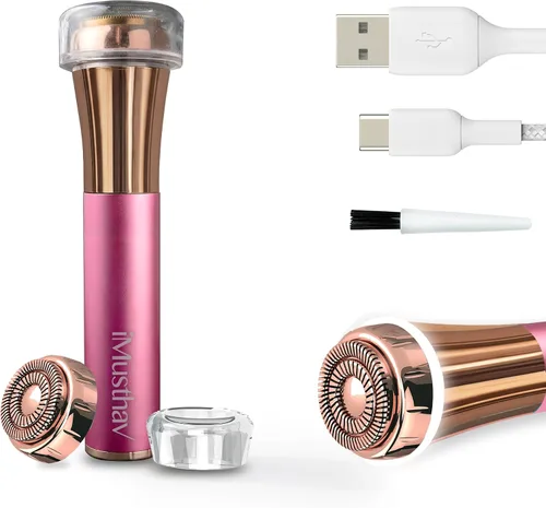 Vista 12 de Depilación facial para mujeres, removedor de vello facial eléctrico sin dolor e impecable, afeitadora facial y recortadora para labio superior