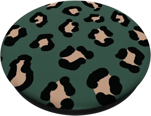 Vista 2 de PopSockets intercambiables con diseño de leopardo y estampado de guepardo verde