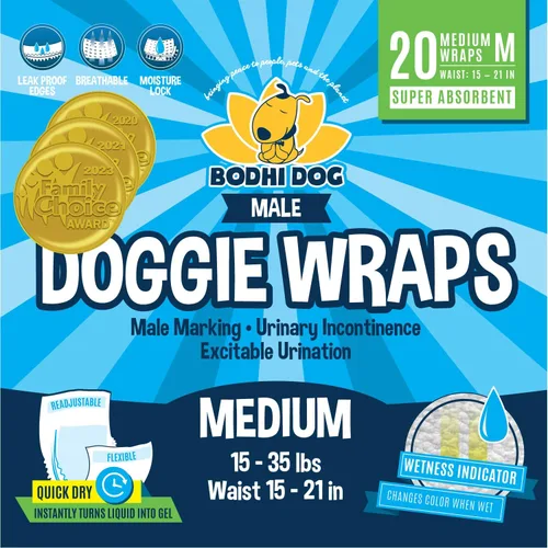 Vista 8 de Bodhi Dog Pañales desechables para perros machos, superabsorbentes, a prueba de fugas, ajuste ajustable, diseño cómodo, control avanzado de humedad