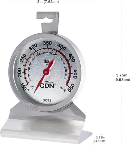 Vista 4 de CDN DOT2 09502000954 ProAccurate - Termómetro para horno 1 EA plateado