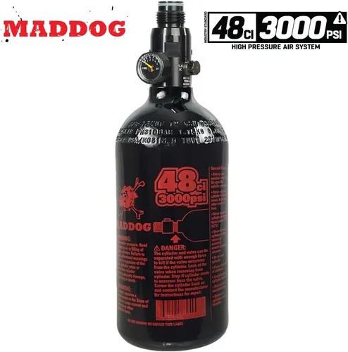 Vista 6 de Maddog Aluminum Compressed Air HPA Paintball Tank with Regulator - Airgun Airsoft PCP - Fresh Hydro Date - Ships Empty - Single - Refillable