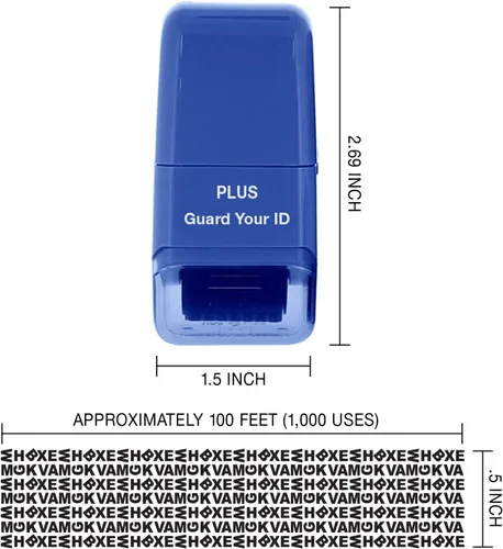 Vista 2 de Protección de identificación Guard Your ID Sello de rodillo, Azul, IS-520CM