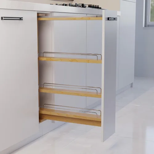 Vista 2 de Dowell - Organizador extraíble de relleno de base de 3 pulgadas con estantes ajustables (madera, 4005 0330B)
