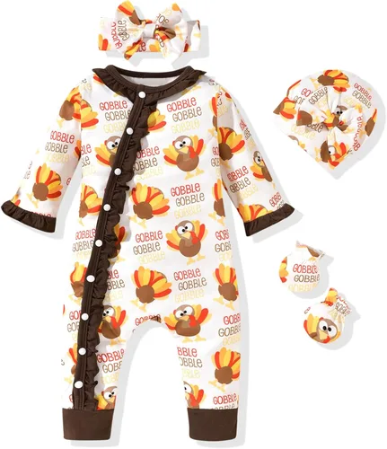 Vista 17 de Aalizzwell Mameluco para bebés niñas, traje de otoño invierno con accesorios Guepardo