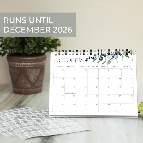 Vista 5 de Calendario estético de escritorio 2026 – Funciona hasta diciembre de 2026 – Hermoso calendario de escritorio pequeño para una fácil organización