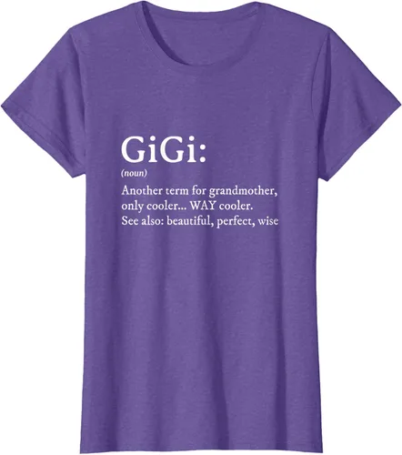 Vista 27 de Gigi Definition - Camiseta de regalo para abuela, cumpleaños y abuela, Negro